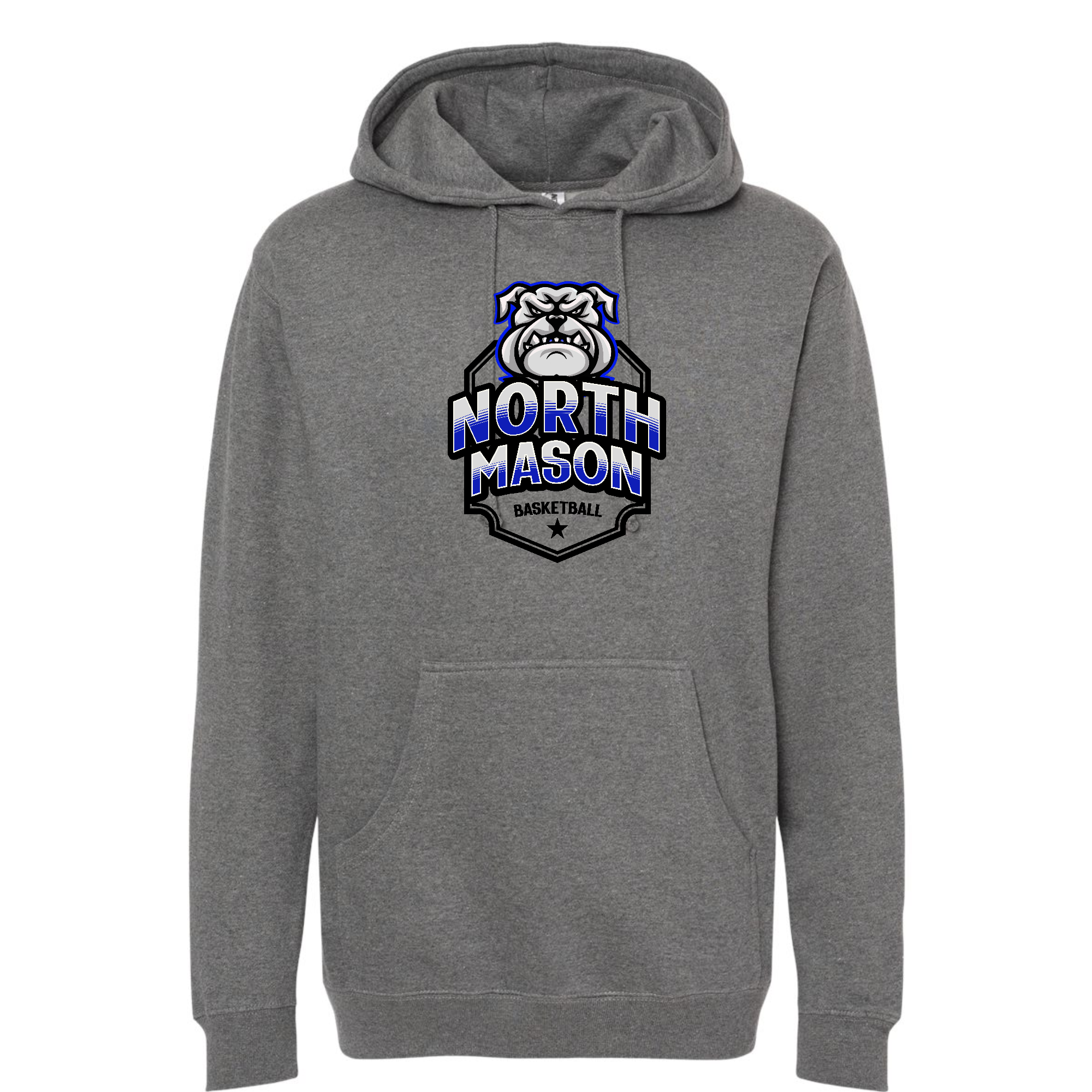 North Mason Basketball Bulldog Badge Hoodie (Unisex)